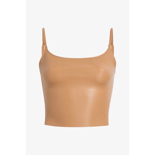 Faux Leather Crop Cami