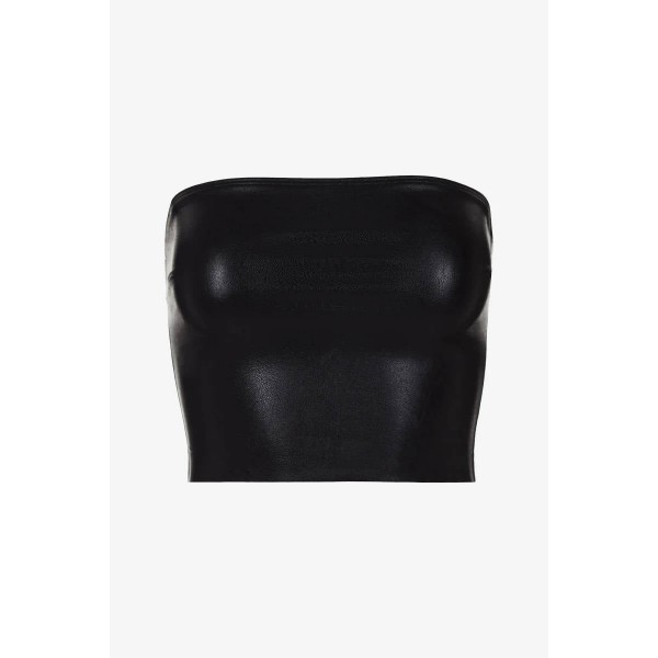 Faux Leather Tube Top
