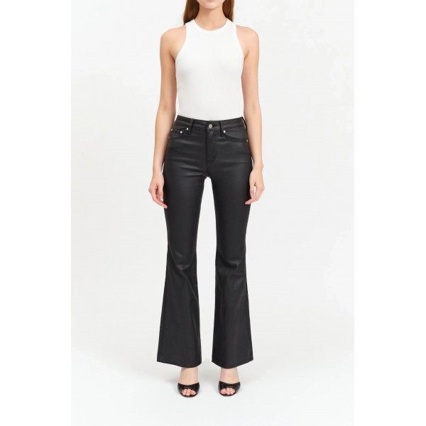 Heartbreaker Mid Rise Flare in Coated Asphalt