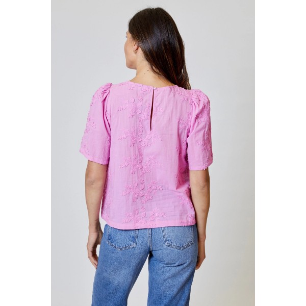Eyelet Flower Applique Top