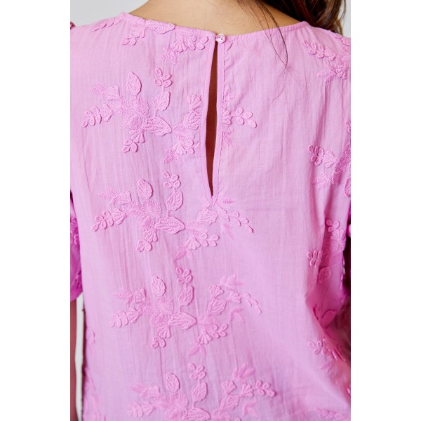 Eyelet Flower Applique Top