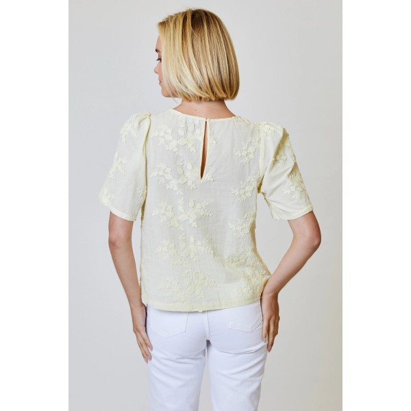 Eyelet Flower Applique Top