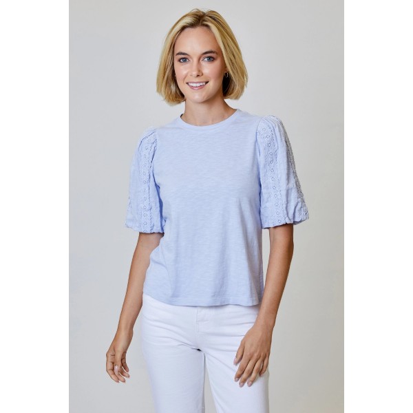 Eyelet Sleeve Tee