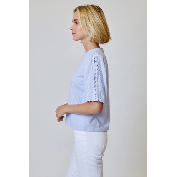 Eyelet Sleeve Tee