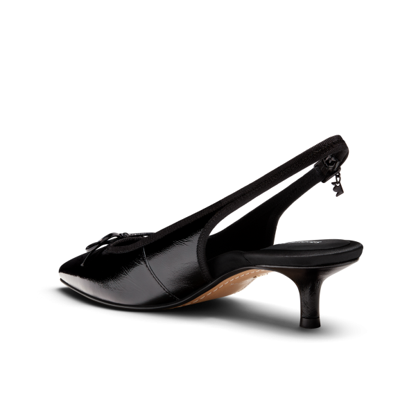 The Goldfinch Kitten Heel - Black Patent Leather