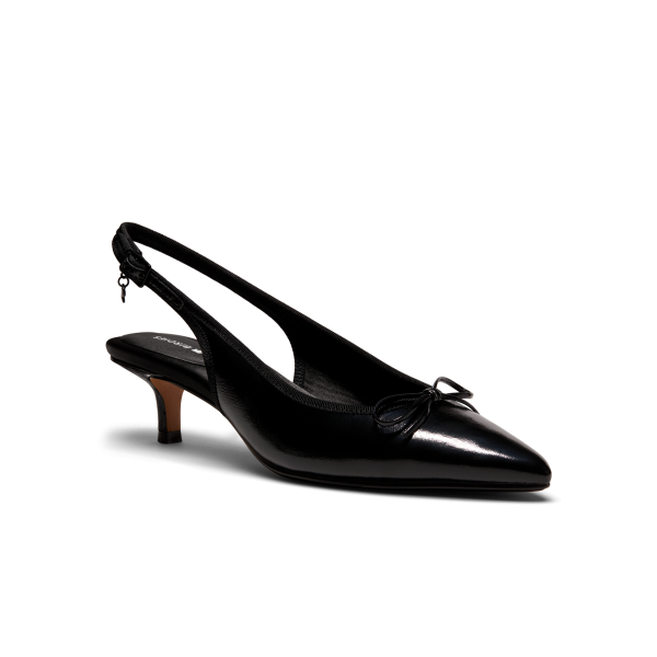 The Goldfinch Kitten Heel - Black Patent Leather