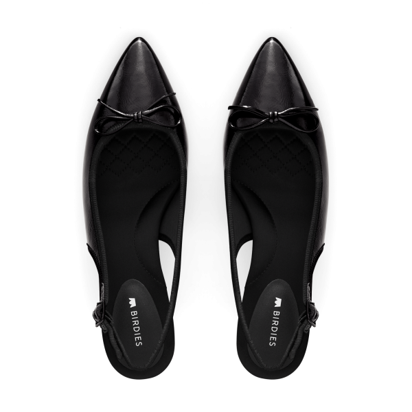 The Goldfinch Kitten Heel - Black Patent Leather