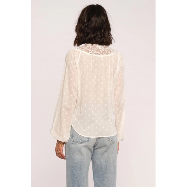 Anda Swiss Dot Woven Top
