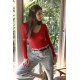 Deep V-Neck Long Sleeve