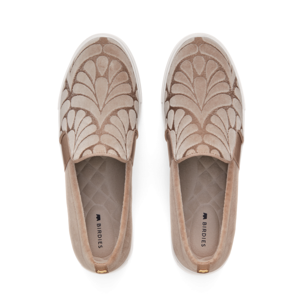 The Swift - Taupe Velvet Embroidery